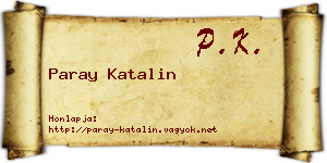 Paray Katalin névjegykártya